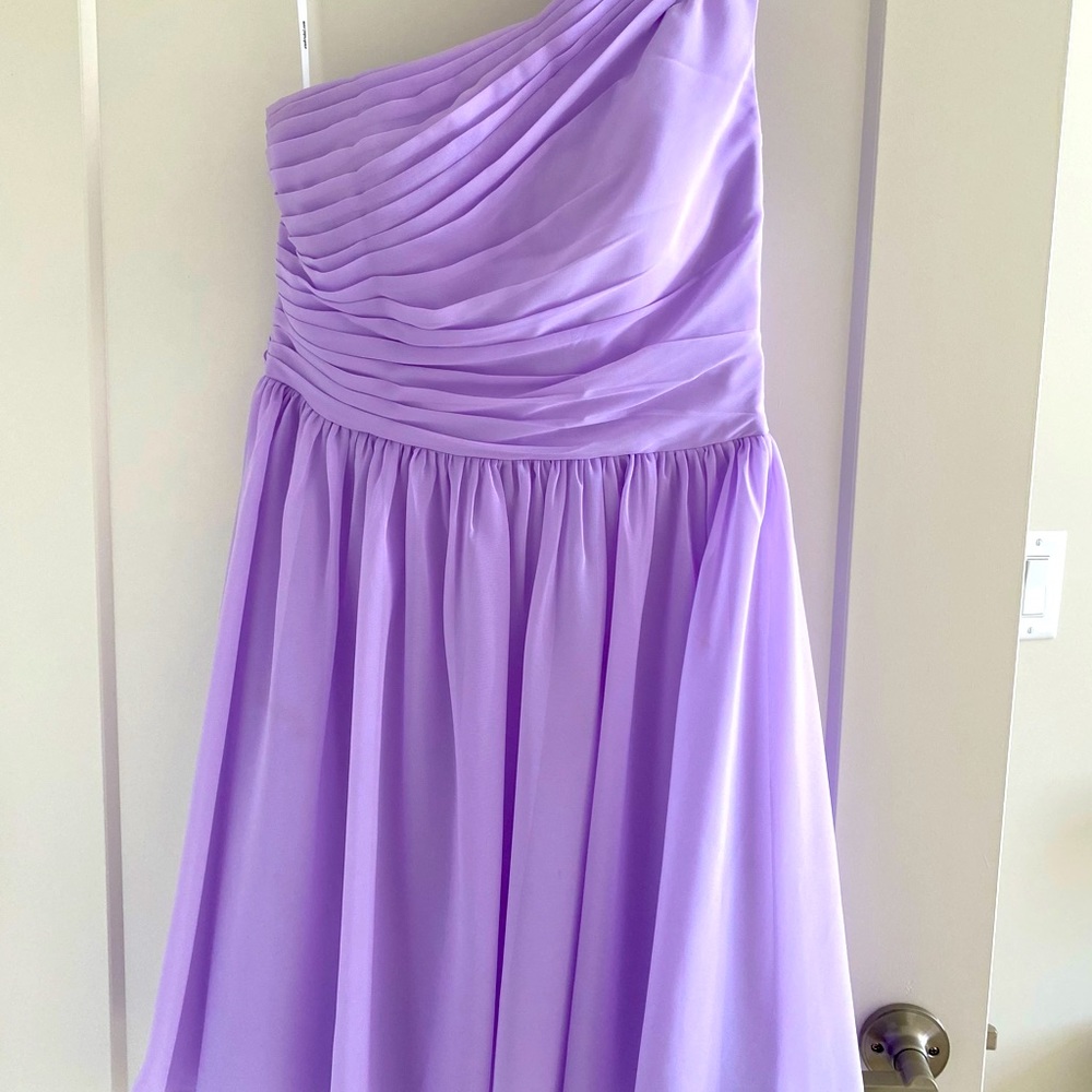 Lavender AW Bridal Knee Length Bridesmaid Dress